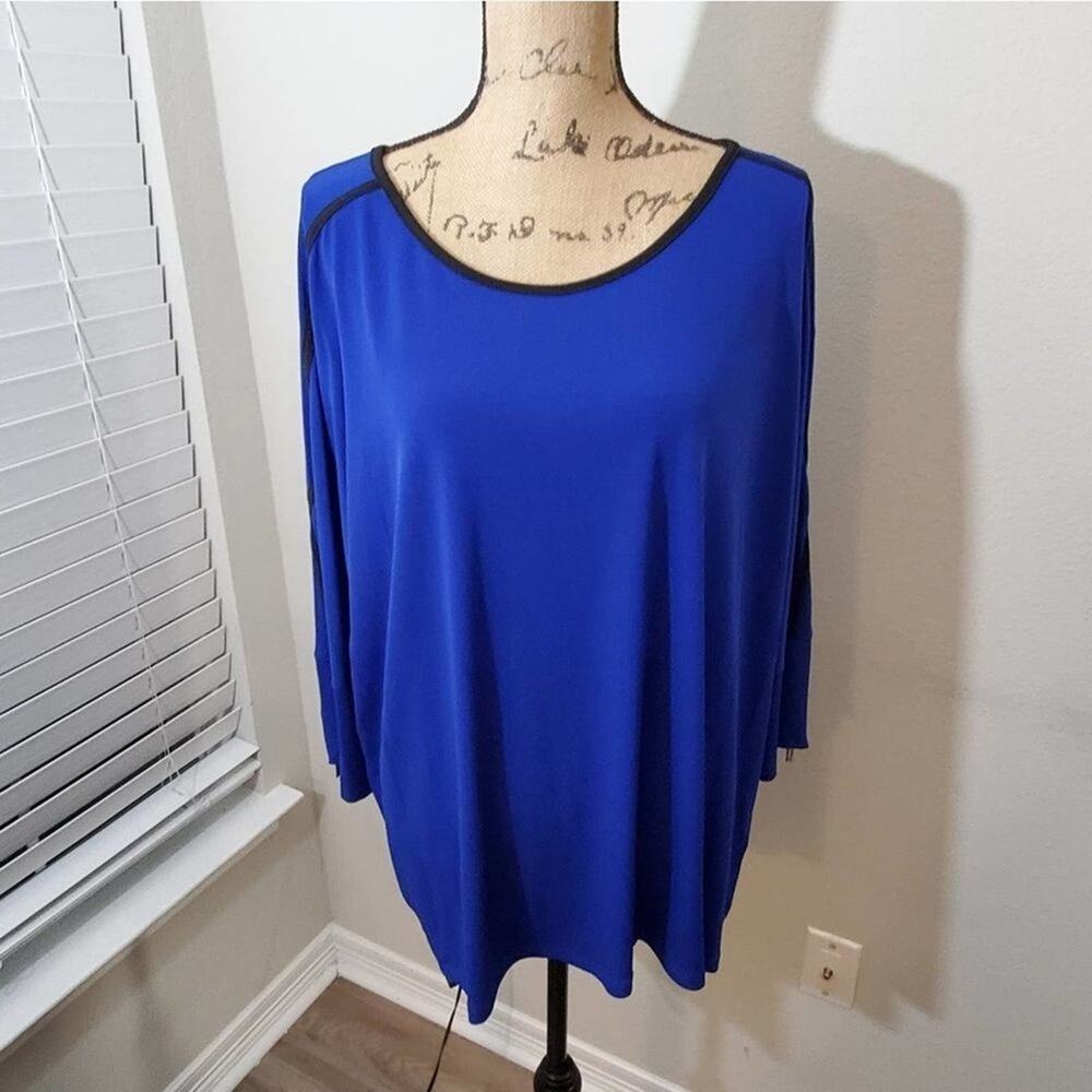 CALVIN klein royal blue zippered sleeve shirt plus size‎ 2X NEW!!!!